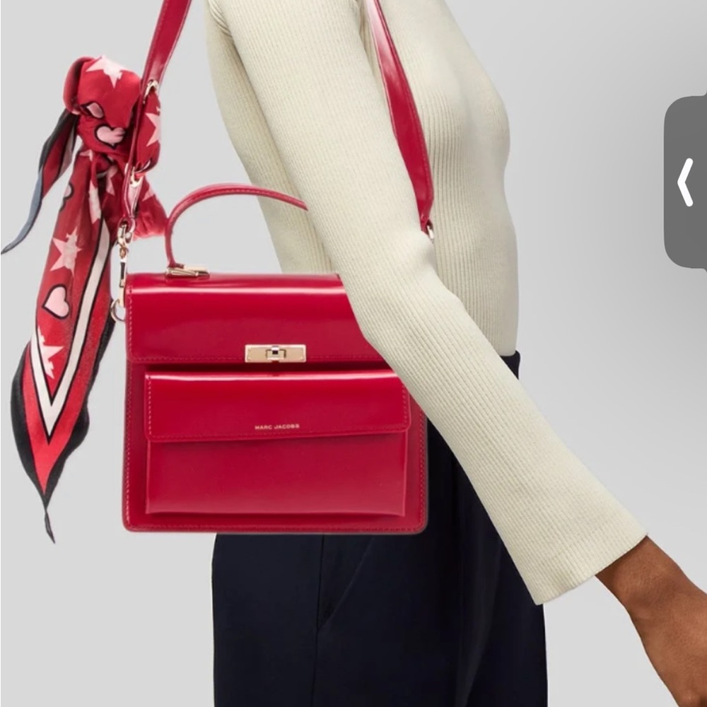 NWT Marc Jacobs Uptown Shoulder bag in True Red w silk scarf